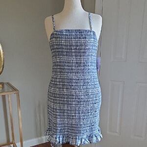 Wild Fable Blue and White Smocked Dress NWT